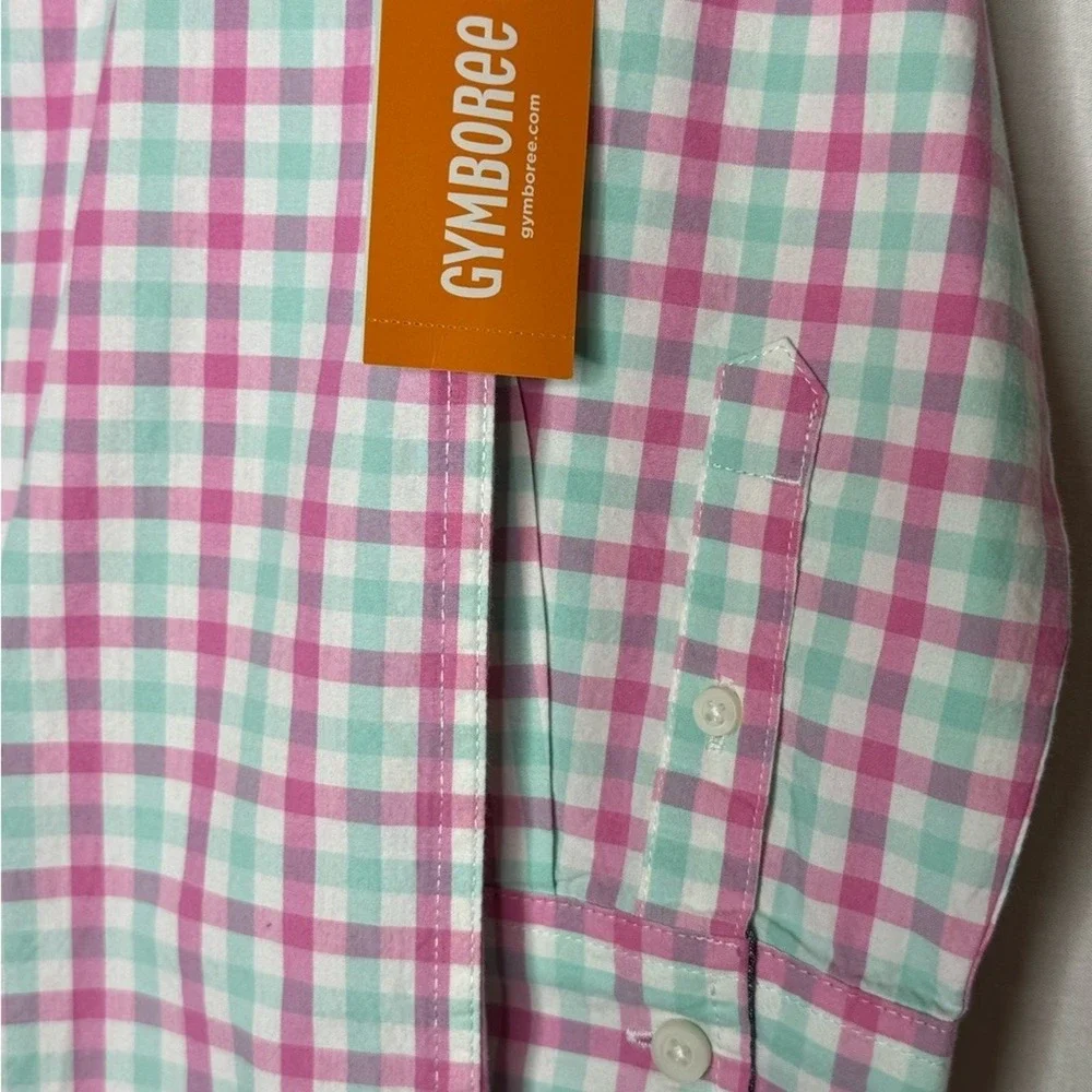 Gymboree Boys Sz 8‎ Button Down Shirt Plaid Spring Easter Preppy Pastel NWT